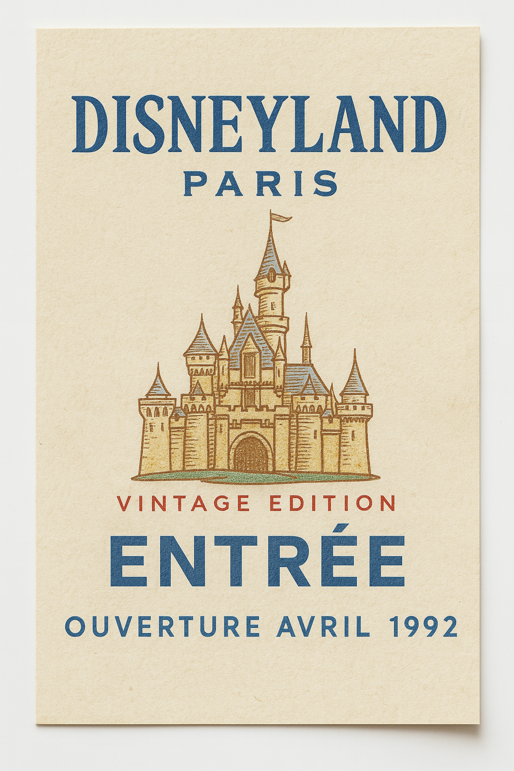 Billet d'entrée Disneyland Paris Vintage